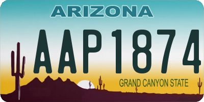 AZ license plate AAP1874
