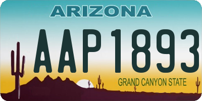 AZ license plate AAP1893