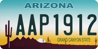 AZ license plate AAP1912
