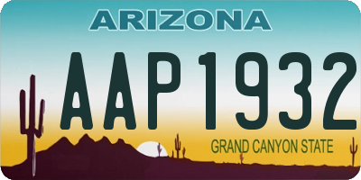 AZ license plate AAP1932