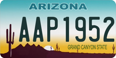 AZ license plate AAP1952