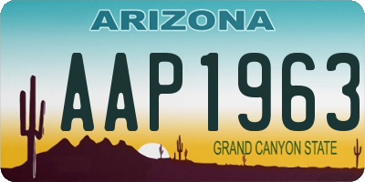 AZ license plate AAP1963