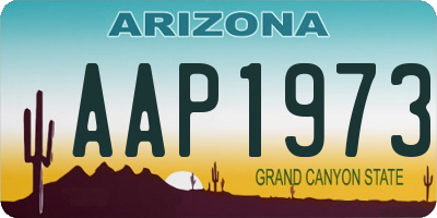 AZ license plate AAP1973