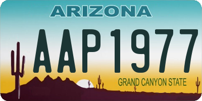AZ license plate AAP1977