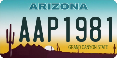 AZ license plate AAP1981