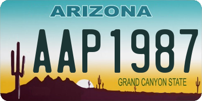 AZ license plate AAP1987
