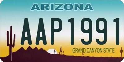 AZ license plate AAP1991
