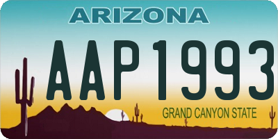 AZ license plate AAP1993