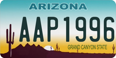 AZ license plate AAP1996