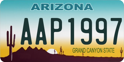AZ license plate AAP1997