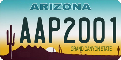 AZ license plate AAP2001