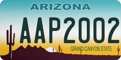 AZ license plate AAP2002