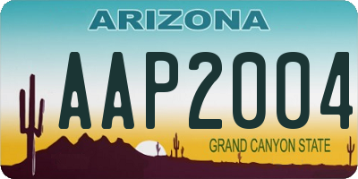 AZ license plate AAP2004