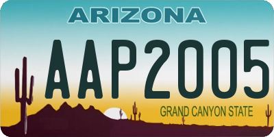 AZ license plate AAP2005