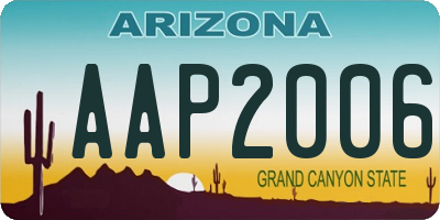 AZ license plate AAP2006