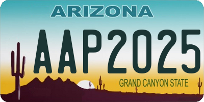 AZ license plate AAP2025