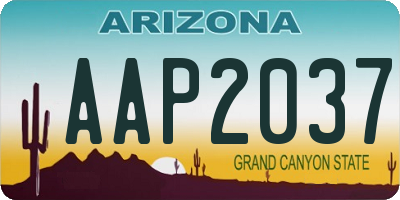 AZ license plate AAP2037