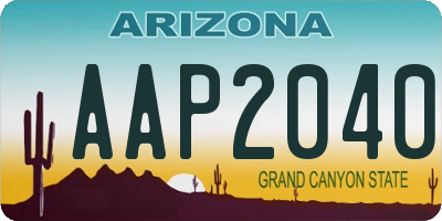 AZ license plate AAP2040