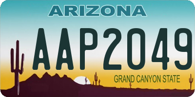 AZ license plate AAP2049