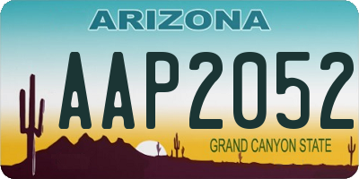AZ license plate AAP2052