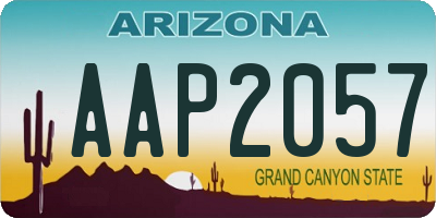 AZ license plate AAP2057