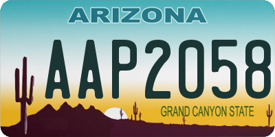AZ license plate AAP2058