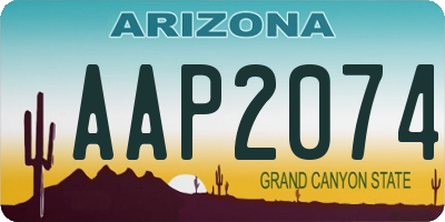 AZ license plate AAP2074