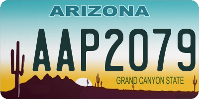 AZ license plate AAP2079