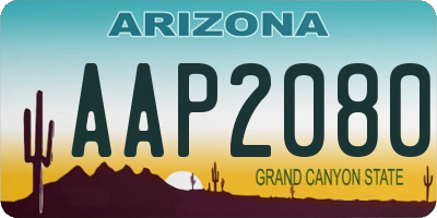 AZ license plate AAP2080