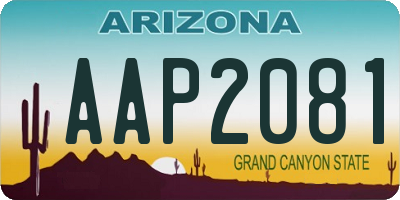 AZ license plate AAP2081