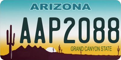 AZ license plate AAP2088