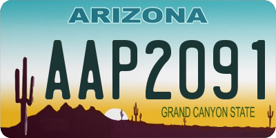 AZ license plate AAP2091