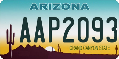 AZ license plate AAP2093