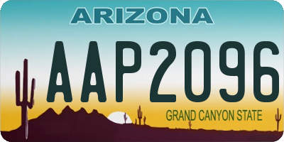 AZ license plate AAP2096