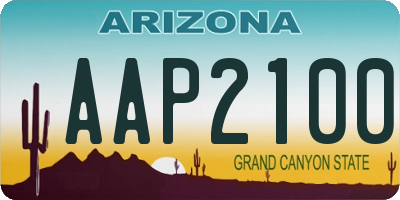 AZ license plate AAP2100