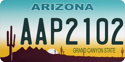 AZ license plate AAP2102