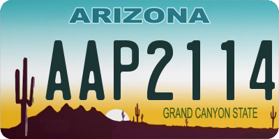 AZ license plate AAP2114