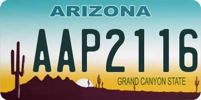 AZ license plate AAP2116