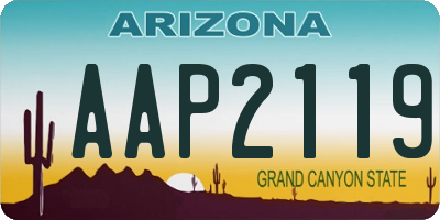 AZ license plate AAP2119