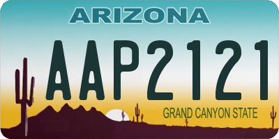 AZ license plate AAP2121