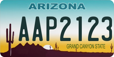 AZ license plate AAP2123
