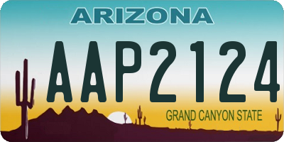 AZ license plate AAP2124