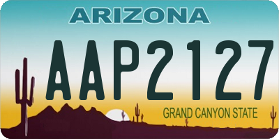 AZ license plate AAP2127