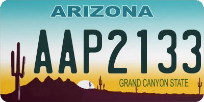 AZ license plate AAP2133