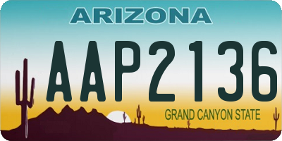 AZ license plate AAP2136