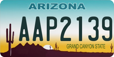 AZ license plate AAP2139