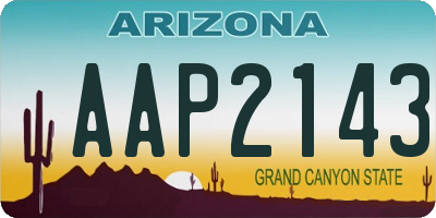 AZ license plate AAP2143