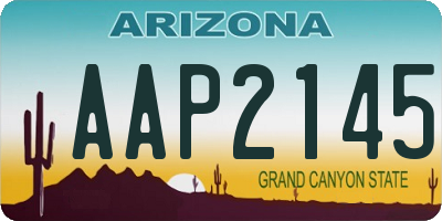 AZ license plate AAP2145