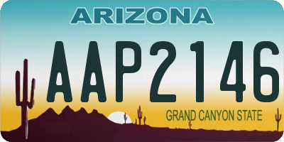 AZ license plate AAP2146
