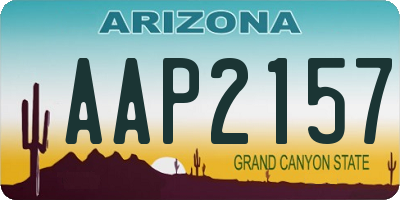 AZ license plate AAP2157